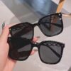 Wholesale 2023 New Style Sunglasses Summer High-End Sunglasses Anti-Uv Metal Legs Women's Round Face Slimming Look Sun Visors
