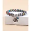 Wholesale Fashion Heart Shape Agate Beaded Bracelets 1 Set