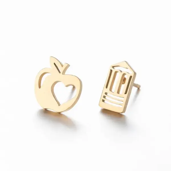 PVD Coated Real Gold Plated Ft Stainless Steel Retro Waterproof Non Tarnish Ear Studs