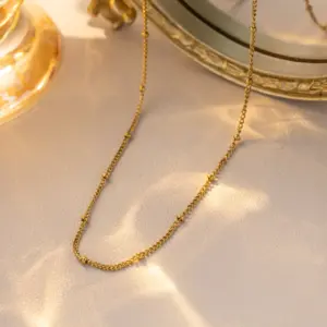 1.5mm Side Clip Beads 40+5cm-gold / A Bundle of One Hundred Pieces Without Packaging