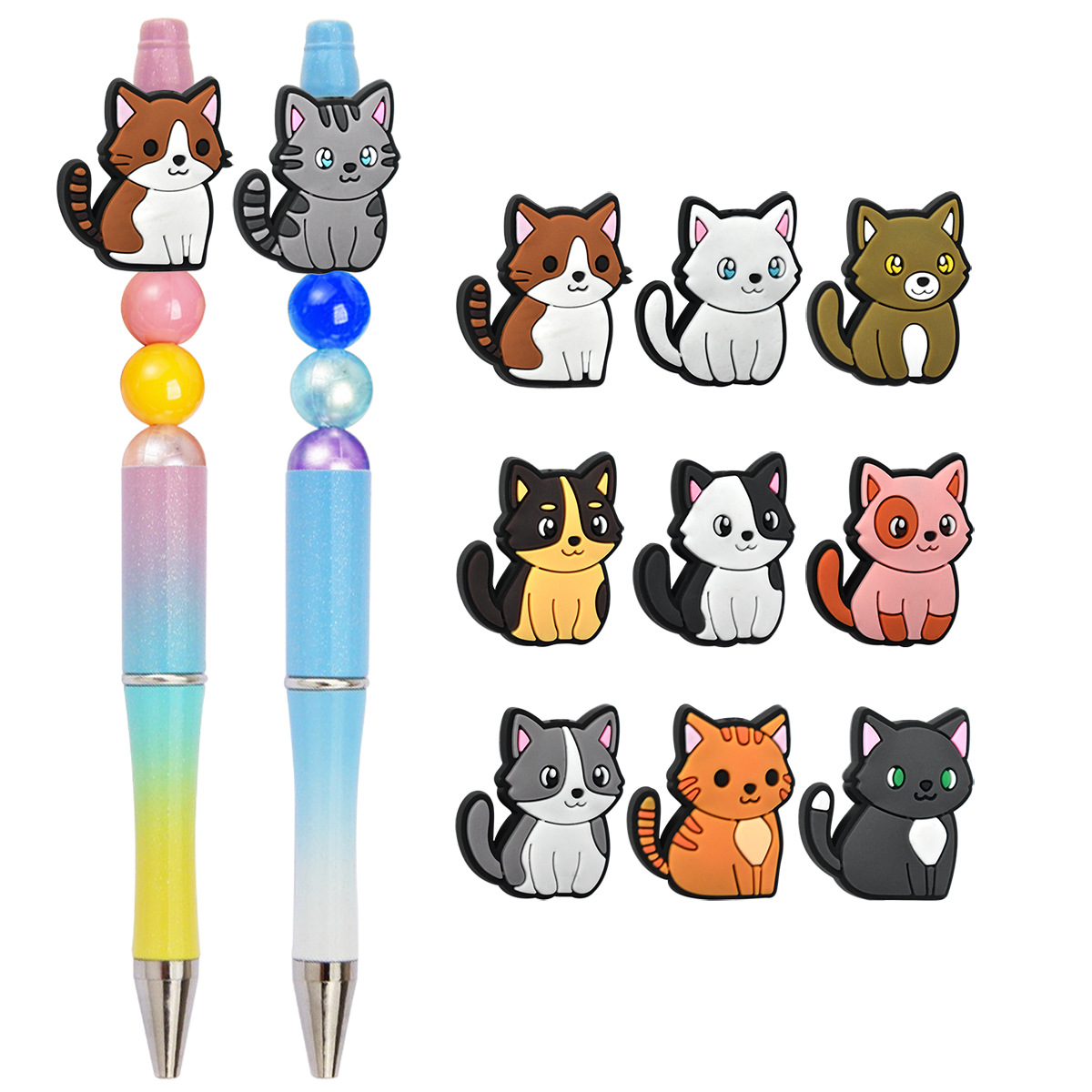 Wholesale Cute Cartoon Cat PVC Beads