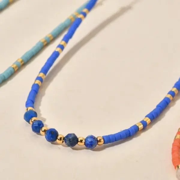 Wholesale Simple Style Geometric Stainless Steel Natural Crystal Glass Necklace In Bulk