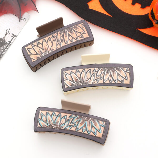 Wholesale Cross-border Western cowboy style sunflower leather grabber