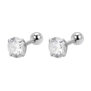 7mm round White Zirconium (a Pair)