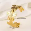Wholesale 302 Stainless Steel Flower Electroplated Golden Plated IG Style Elegant Luxurious Waterproof Non Tarnish Surgical Steel Jewelry Set