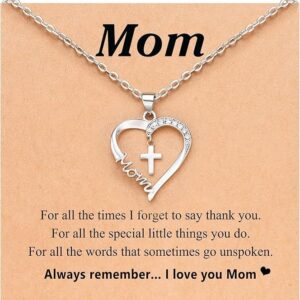 Wholesale Cross-border New Love Cross MOM Pendant European and American Fashion Elegant Clavicle Chain for Mother's Day Gift