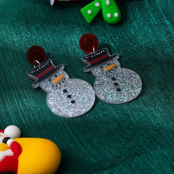 oly-a53675265ad5533ef4a39bb5c90cffdf Wholesale Fine Flash Cartoon Cute Christmas Snowman Acrylic Earrings Fun Creative