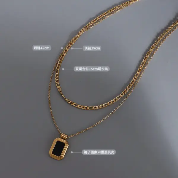 PVD Coated Real Gold Plated 18K Gold Geometric 304 Stainless Steel Fashion Waterproof Non Tarnish 304 Stainless Steel Necklace