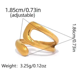 Gold / One Size / 1 Piece of Geometric Open Ring