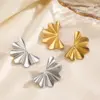 Wholesale Ion Plating (IP) 18K Gold Plated Solid Color 304 Stainless Steel Vacation Simple Style Waterproof Non Tarnish Ear Studs