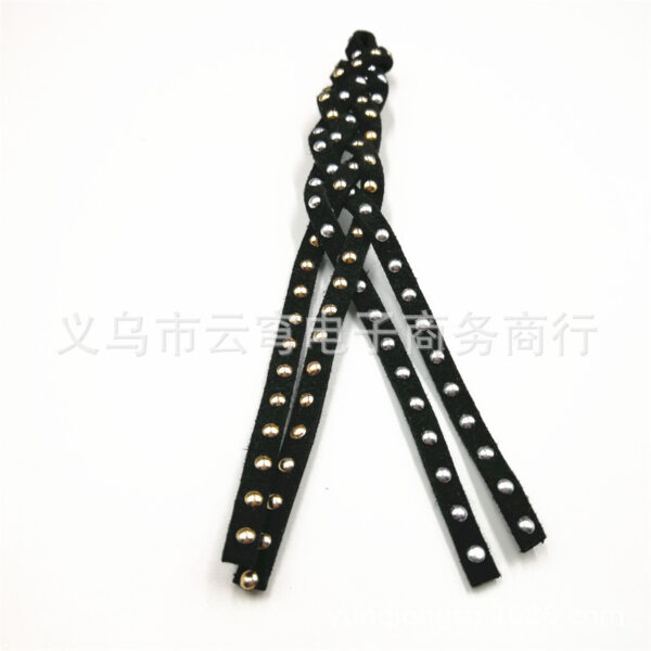 Wholesale Spot imitation leather rope deerskin rope 5mm single row Diamond Korea velvet clavicle chain Silver Point drill belt rivet velvet belt