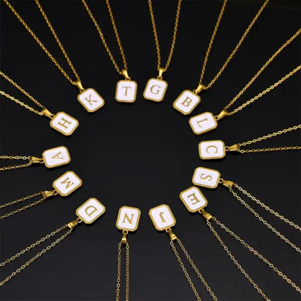 Wholesale PVD Coated Letter Stainless Steel Casual Simple Style Artistic 201 Stainless Steel Pendant Necklace