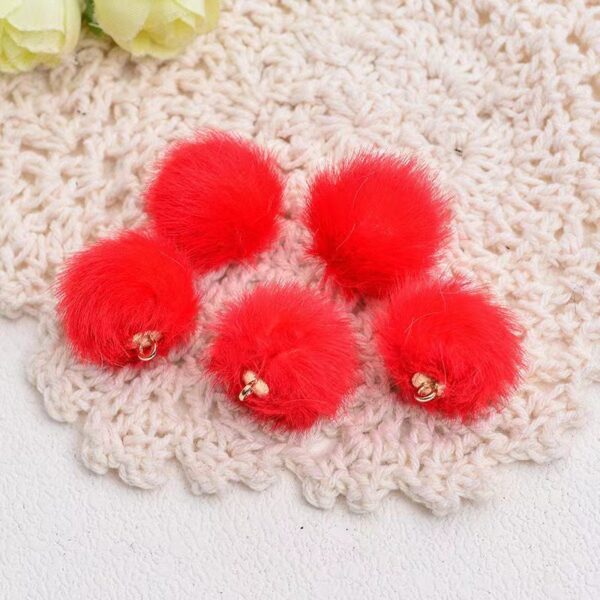 Wholesale New 15MM long fur ball mink fur ball diy beads stud earrings necklace pendant earrings accessories handmade accessories