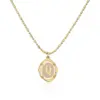 Wholesale Simple Style Letter Copper Gold Plated Pendant Necklace 1 Piece