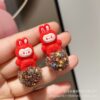 Wholesale Cute fluffy 925 silver needle earrings