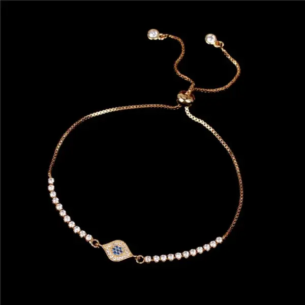 Wholesale Jewelry Fashion Geometric Copper Artificial Gemstones Diamond Bracelets