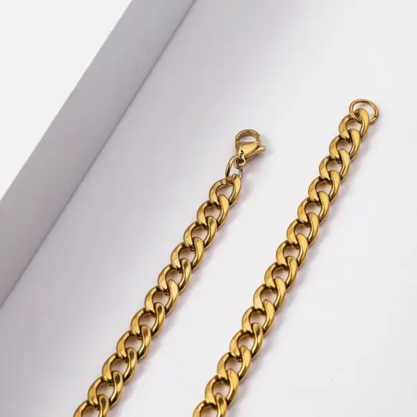 Wholesale Titanium Steel NK Chain Necklace Men's Cuban Link Fashion Jewelry Trendy Stainless Steel Bracelet Polished Craft Personalized