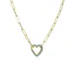 Wholesale Fashion Micro-inlaid Zircon Peach Heart Cable Chain Copper Necklace Wholesale Nihaojewelry