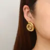 1 Pair IG Style Simple Style Solid Color Spiral 304 Stainless Steel 18K Gold Plated Stainless Steel Earrings