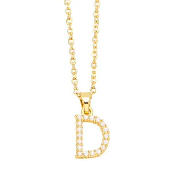 Wholesale Simple Style Letter Copper Inlay Anti-pearl Necklace