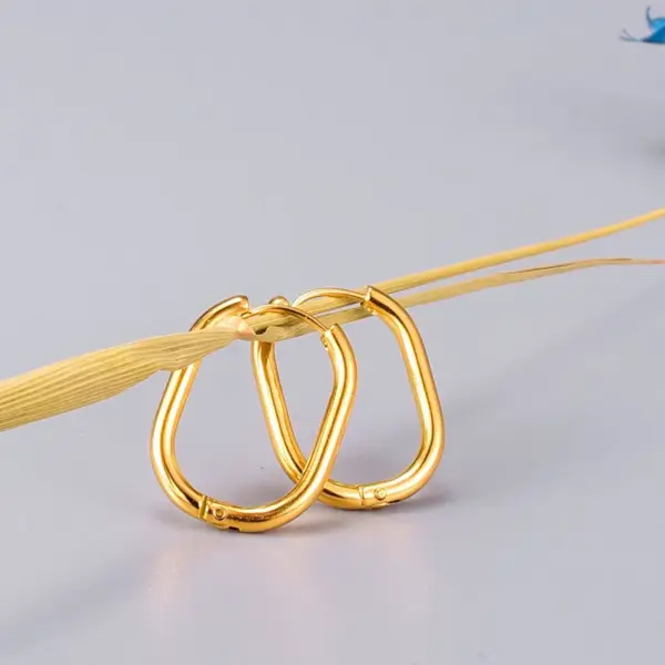 PVD Coated Real Gold Plated 18K Gold Heart 304 Stainless Steel Titanium Steel Fashion Waterproof Non Tarnish Earrings