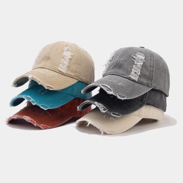 Wholesale Denim Baseball Cap Men's Vintage Washed Hole Couple's All-match Shopping Fashion Cap Women's Personalized Sunshade Hat