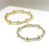 Retro Classic Style Round Copper Beaded Handmade Plating Gold Plated Bracelets