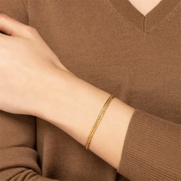 oly-a572b05533f9c2b68dc624e4426648d7 Wholesale PVD Coated 14K Gold Real Gold Plated U Shape Stainless Steel Fashion Waterproof Non Tarnish 304 Stainless Steel Bracelets