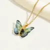 Wholesale Sweet Simple Style Butterfly Copper 18k Gold Plated Zircon Necklace In Bulk
