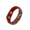 Retro Streetwear Geometric Pu Leather Stone Wristband In Bulk