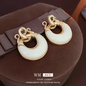 Silver Needle round Hollow Diamond Resin Stud Earrings