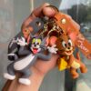 Wholesale Cute cat and mouse keychain cartoon doll Tom fur bag pendant car key chain small gift