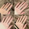 Wholesale Elegant Lady Geometric Copper Inlay Zircon Open Rings