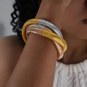 Z010-Gold Steel Rose Color Matching Bracelet