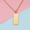 304 Stainless Steel Geometric Customization Laser Engraving PVD Coated 18K Real Gold Plated Simple Style Classic Style Waterproof Non Tarnish Rose Gold Gold Silver Pendant Necklace