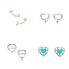 Wholesale Ion Plating (IP) 18K Gold Plated Geometric Letter Heart Shape 304 Stainless Steel Vintage Style Simple Style Waterproof Non Tarnish Ear Studs