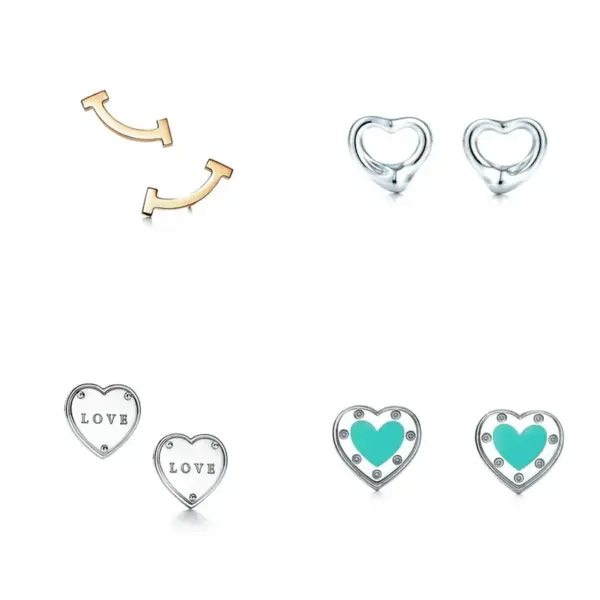 Wholesale Ion Plating (IP) 18K Gold Plated Geometric Letter Heart Shape 304 Stainless Steel Vintage Style Simple Style Waterproof Non Tarnish Ear Studs