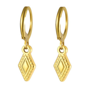 Gold bead chain with rhombus on all four sides