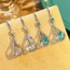 oly-a59ae8f4bab6822e8fb4bbd82e3a25c0 Wholesale Jewelry IG Style Fairy Style Lady Geometric Water oplets Copper Artificial Crystal Artificial Zircon White Gold Plated Plating Hollow Out Inlay Cable Chain Jewelry Set