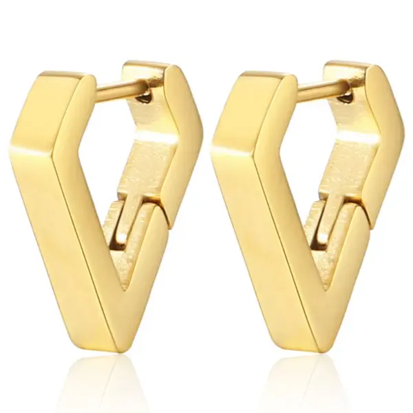 PVD Coated 18K Gold Real Gold Plated Square Star Heart Shape 201 Stainless Steel Fashion Waterproof Non Tarnish Earrings