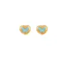 Wholesale PVD Coated 18K Gold Plated Heart Shape Stainless Steel Cute Waterproof Non Tarnish Ear Studs