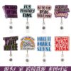Wholesale Cross-border acrylic interesting English sentences easy to pull buckle badge clip buckle doctor nurse telescopic buckle easy to pull