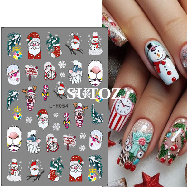 Wholesale Cartoon 3D Christmas nail art stickers