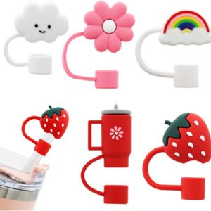 5 pieces red straw sleeve / 10mm