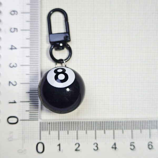 Wholesale Cross-Border Popular Billiards Black 8 with Simulated Billiards Accessories Creative Mini Black Eight Keychain Pendant DIY Jewelry Accessories