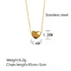 Wholesale PVD Coated Real Gold Plated 18K Gold Heart Shape 304 Stainless Steel Simple Style Commute Waterproof Non Tarnish 304 Stainless Steel Pendant Necklace
