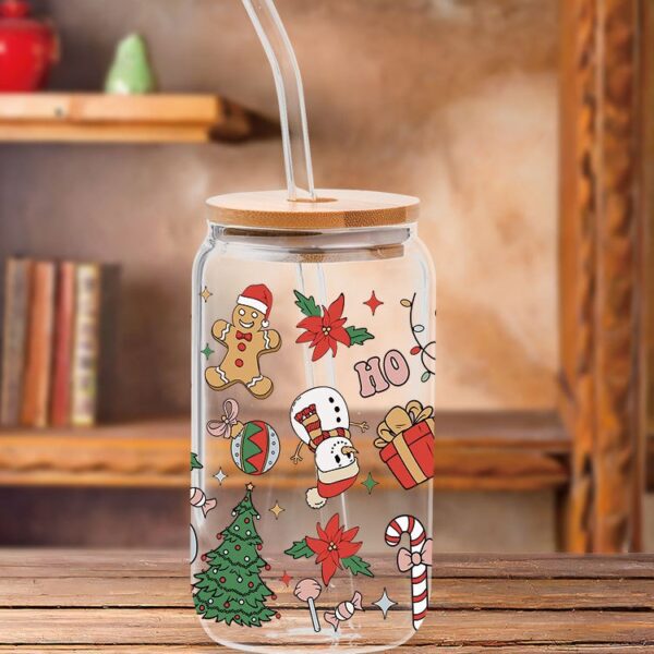 Wholesale Pink series Christmas tree 16oz Cup UV DTF Wraps