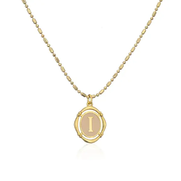 Wholesale Simple Style Letter Copper Gold Plated Pendant Necklace 1 Piece