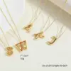 Wholesale Copper 14K Gold Plated Vintage Style Simple Style Commute Letter Pendant Necklace