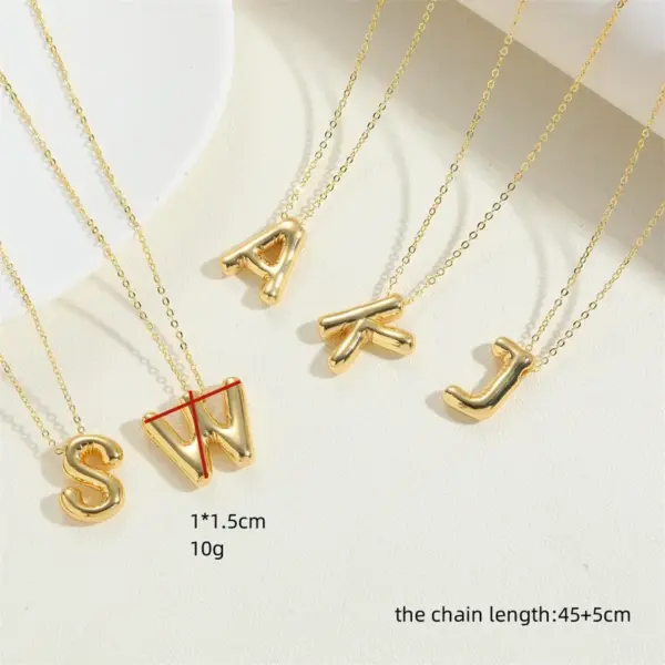 Wholesale Copper 14K Gold Plated Vintage Style Simple Style Commute Letter Pendant Necklace